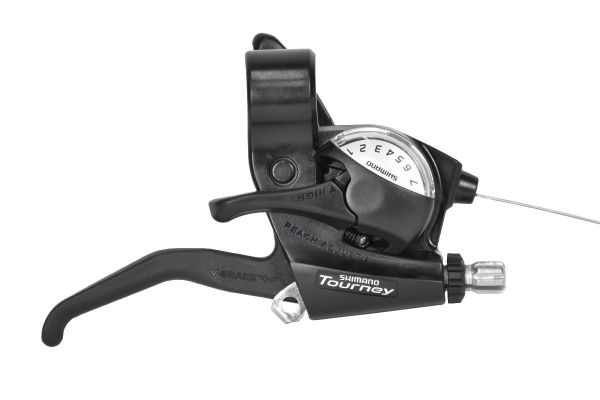 Шифтер/ручка тормоза SHIMANO ST-EF500-7R,правая,7-передач,трос 2000мм,черный Шифтер/ручка тормоза SHIMANO ST-EF500-7R,правая,7-передач,трос 2000мм,черный